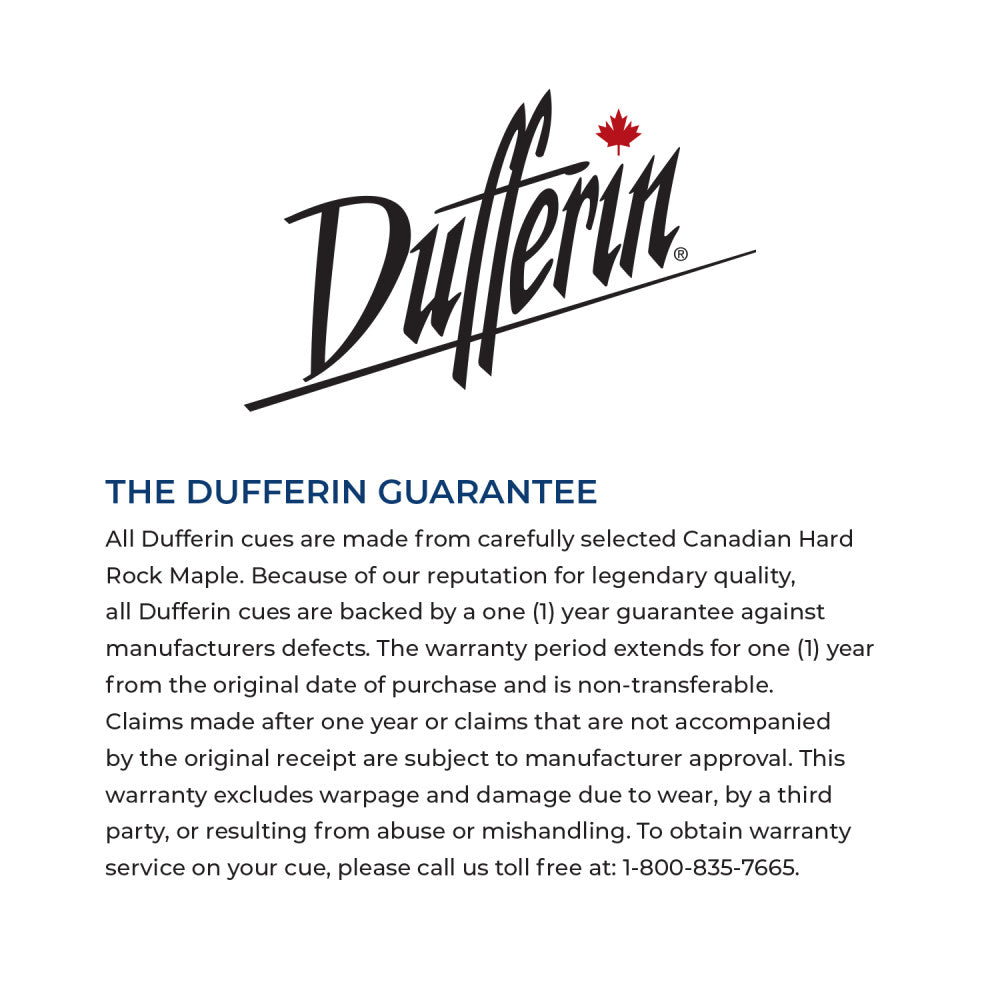 Dufferin Grey Birdseye & Curly Maple Cue with Embossed Leather Wrap