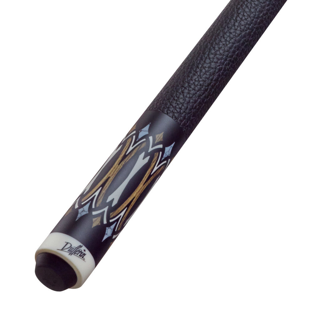 Dufferin Midnight Bocote Cross Cue with Embossed Leather Wrap