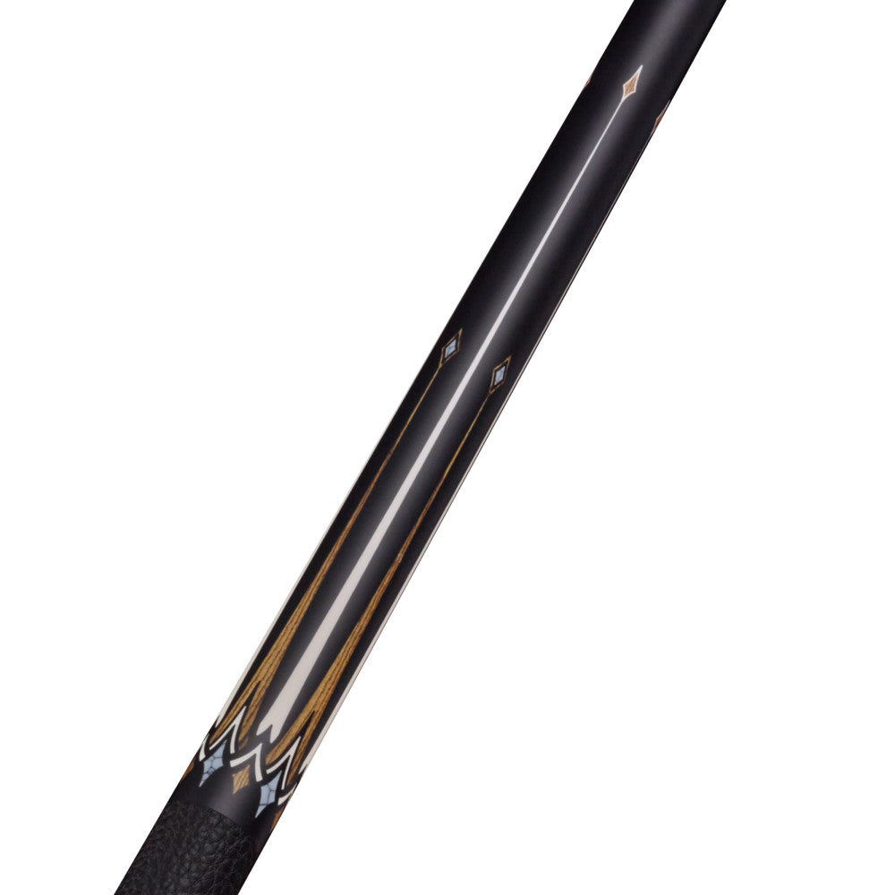 Dufferin Midnight Bocote Cross Cue with Embossed Leather Wrap