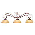 HJ Scott 52" Wrought Iron 3-Shade Billiard Light