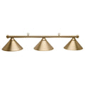 HJ Scott 55" Aged Brass 3-Shade Billiard Light