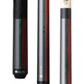 Lucasi Custom Duo Gunmetal/Stained Zebrawood Cue with Embossed Leather Wrap