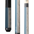 Lucasi Custom Duo Midnight Blue/Grey Wash Birdseye Cue with Embossed Leather Wrap