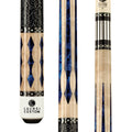 Lucasi Custom Natural Birdseye/Blue Luster Cue with Black & White Linen Wrap