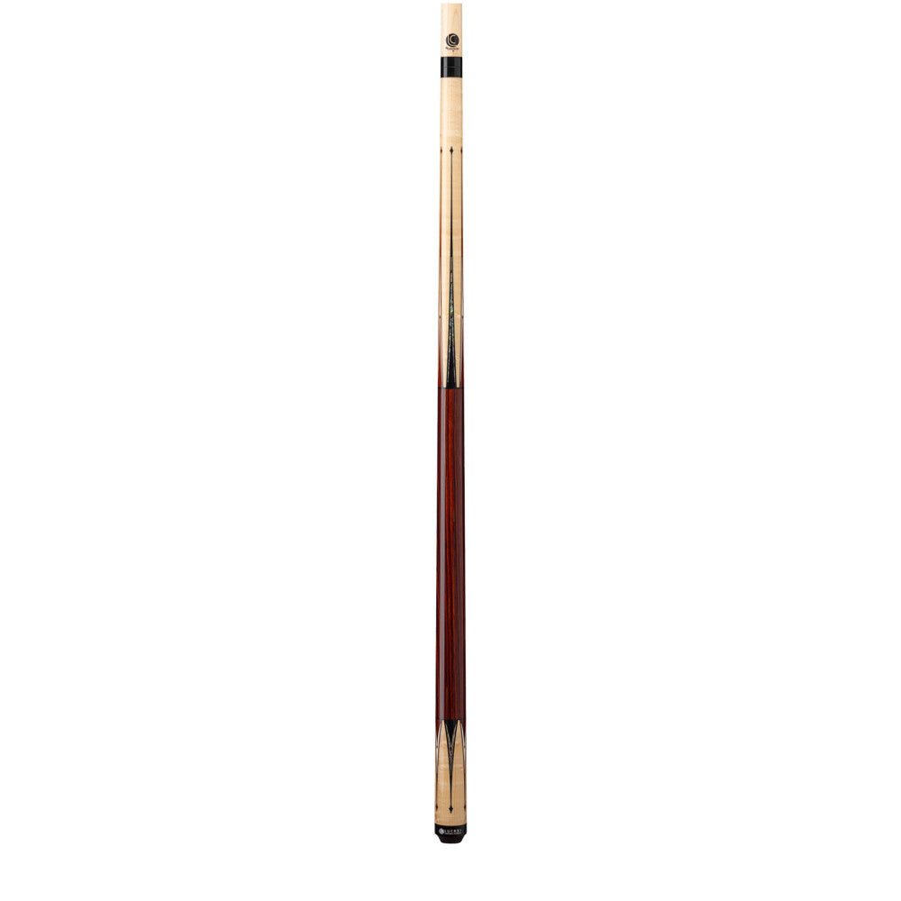 Lucasi Custom Natural Birdseye Maple & Black/White Mother of Pearl Inlays Wrapless Cue