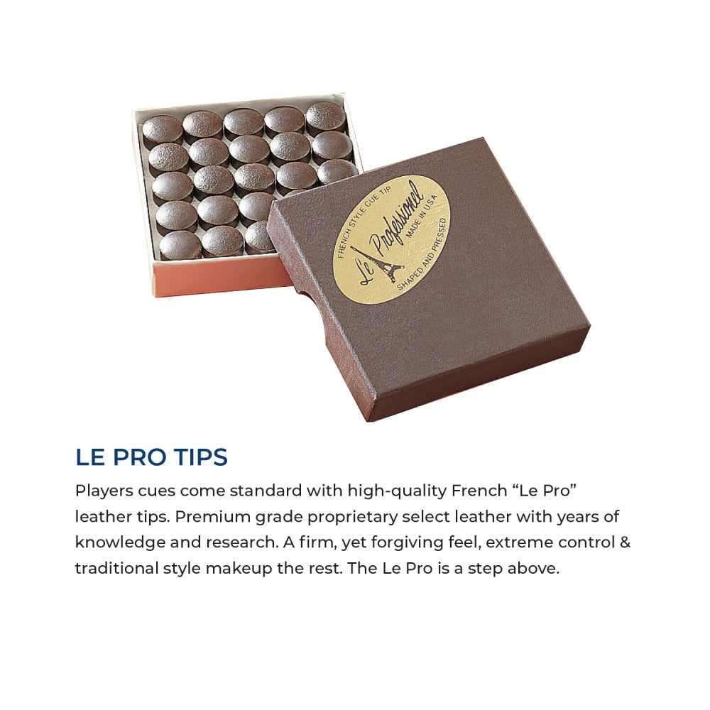 Players Black with Silver Diamonds Wrapless Cue