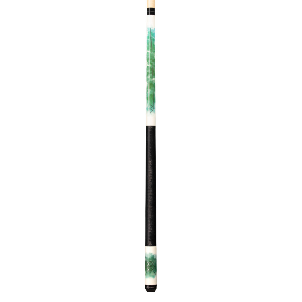 Players Green Watercolor Cue with Black Linen Wrap