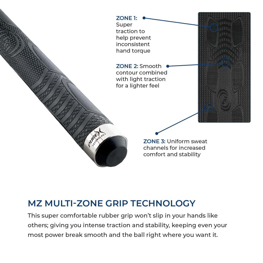 Pure X Matte Black & Imitation Bone Cue with MZ Grip