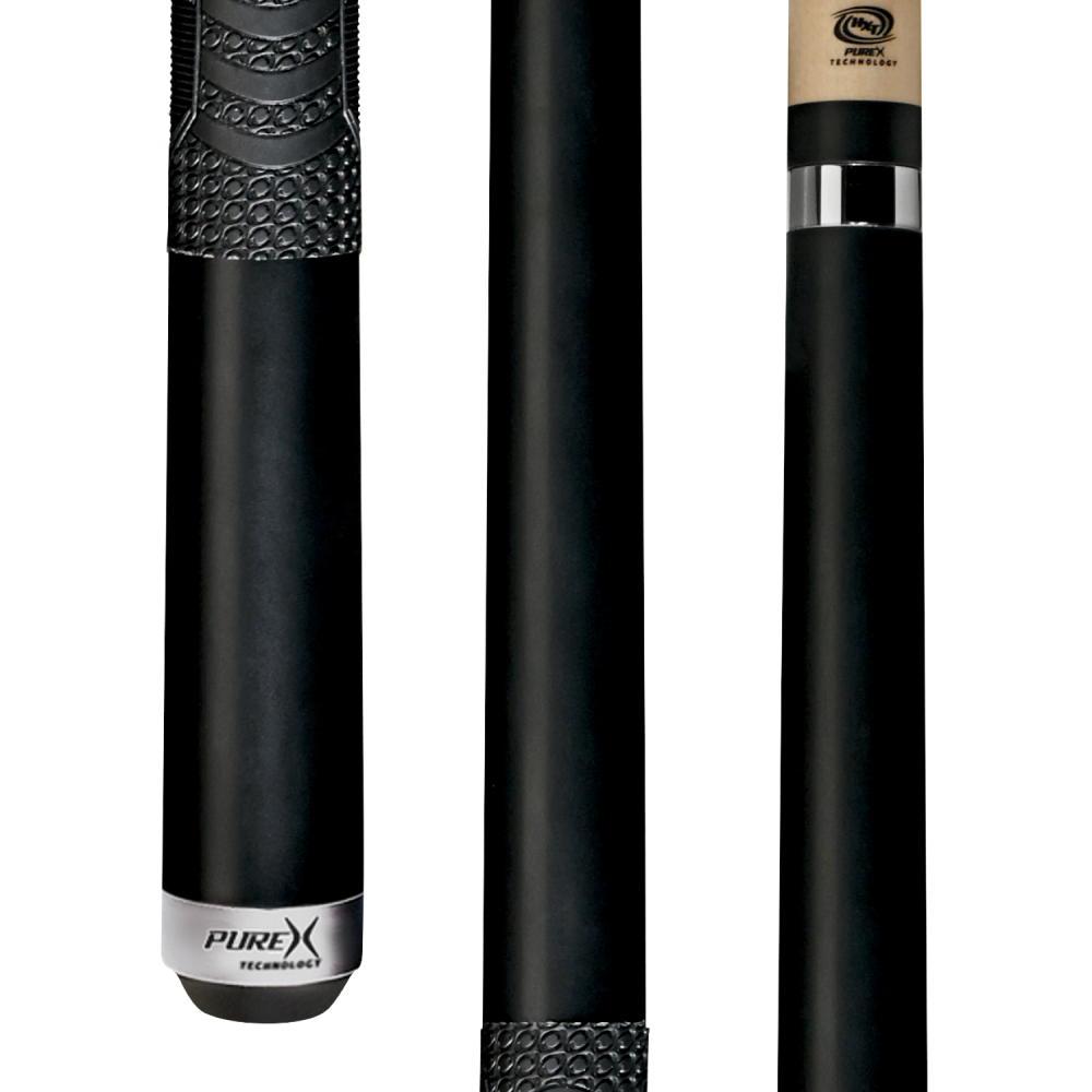 Pure X Matte Black Cue with MZ Grip 2 Shaft Bundle
