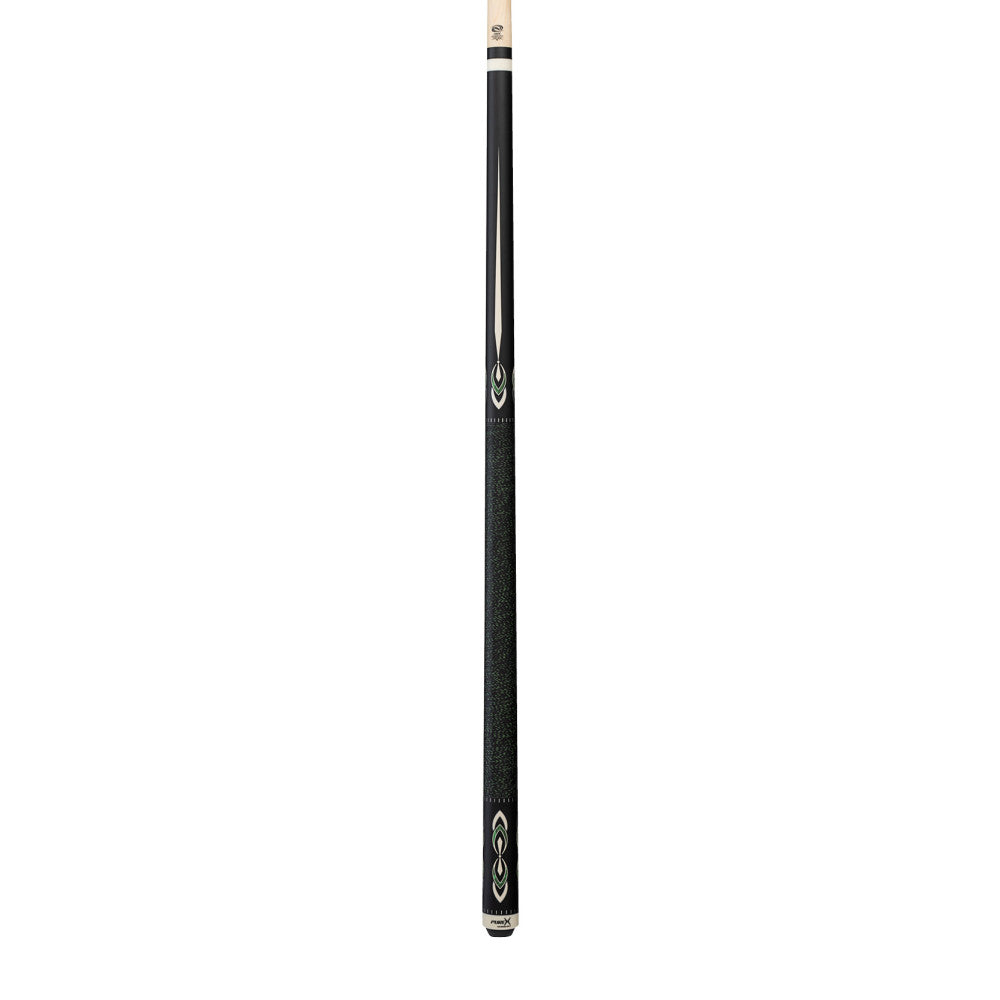 Pure X Matte Black & Malachite/White Cue with Black & Green Linen Wrap