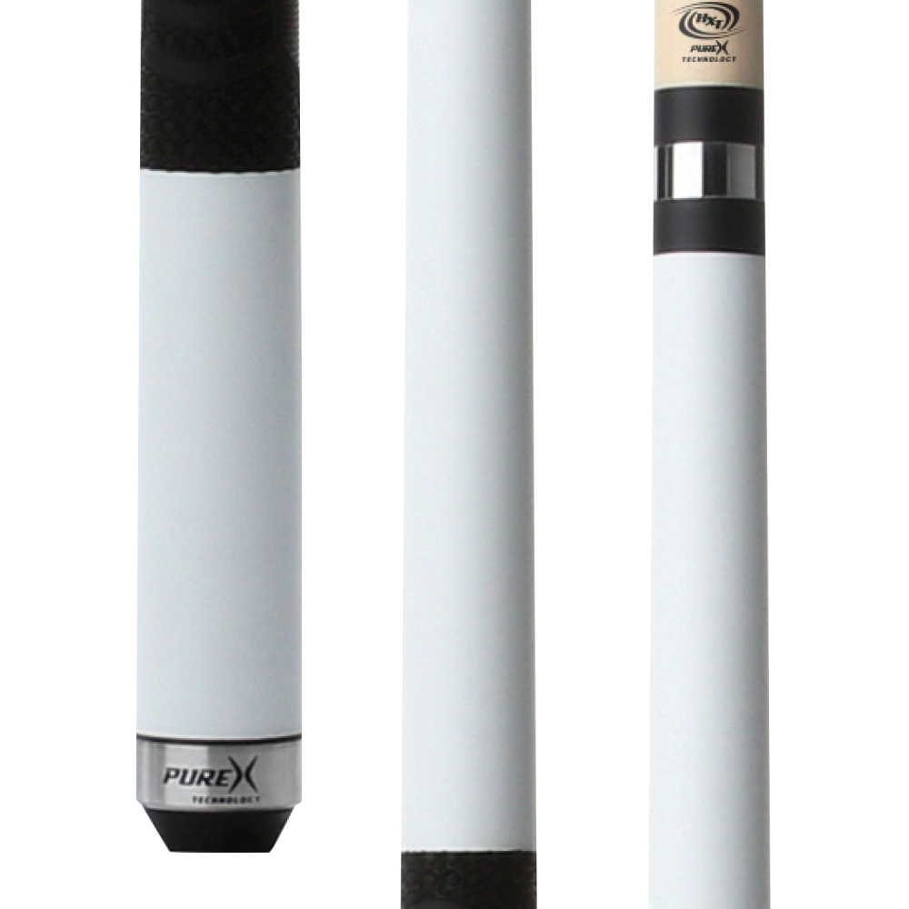 Pure X Matte White Cue with MZ Grip 2 Shaft Bundle