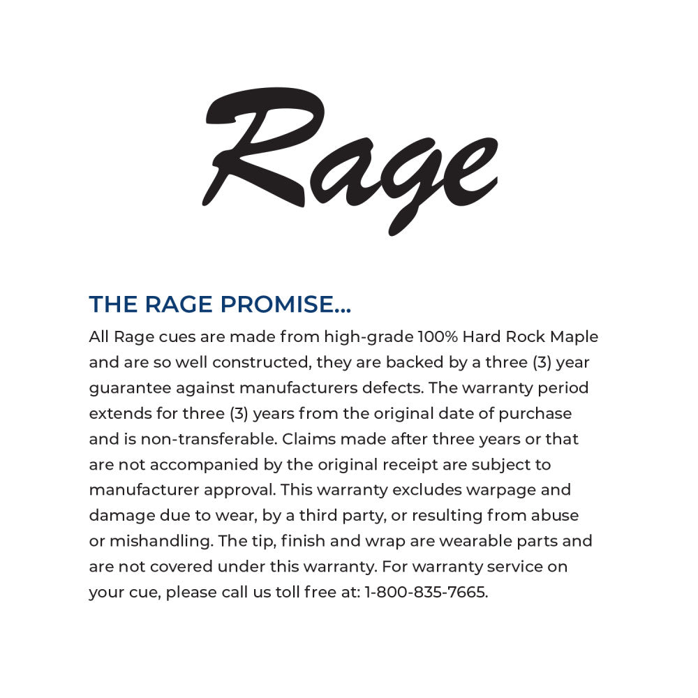 Rage Midnight Dip Cue with Grey Nylon Wrap
