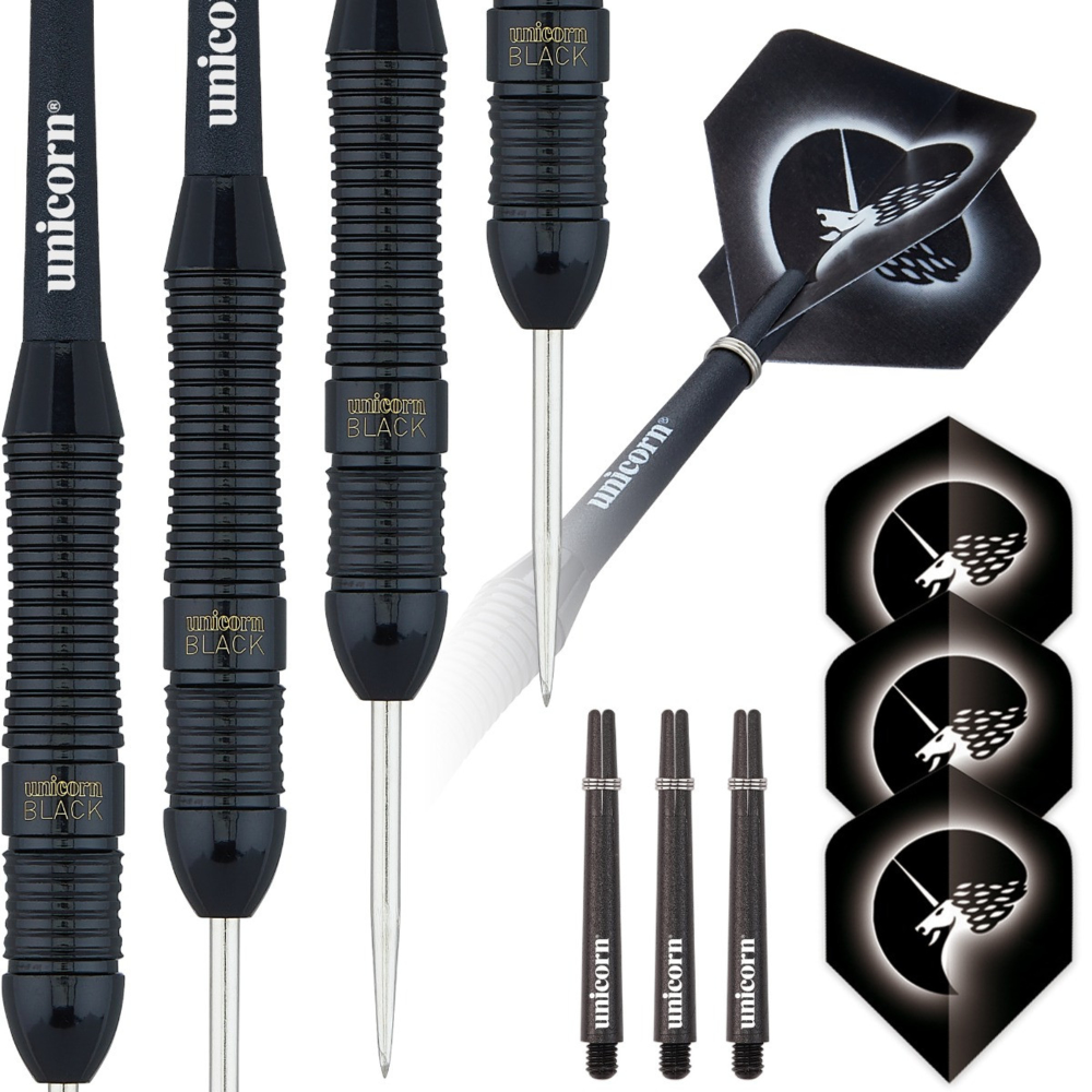 Unicorn Core Plus Black Brass Style 2 Steel Tip Dart Set
