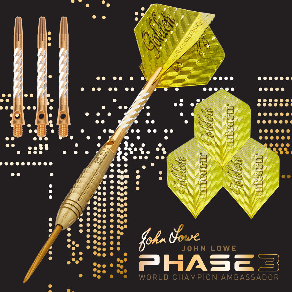 John Lowe World Champion Ambassador Phase 3 Steel Tip Dart Set