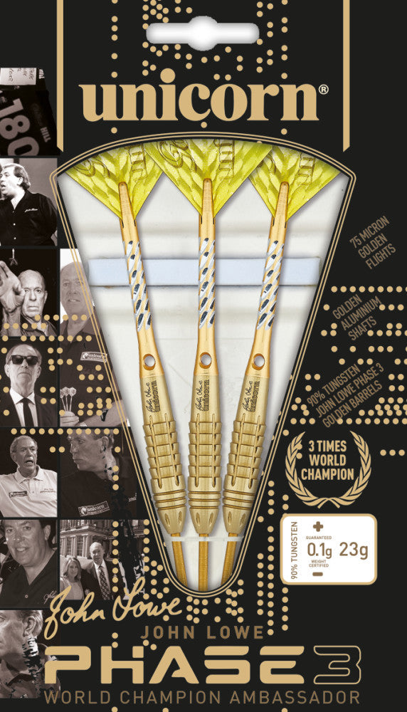 John Lowe World Champion Ambassador Phase 3 Steel Tip Dart Set